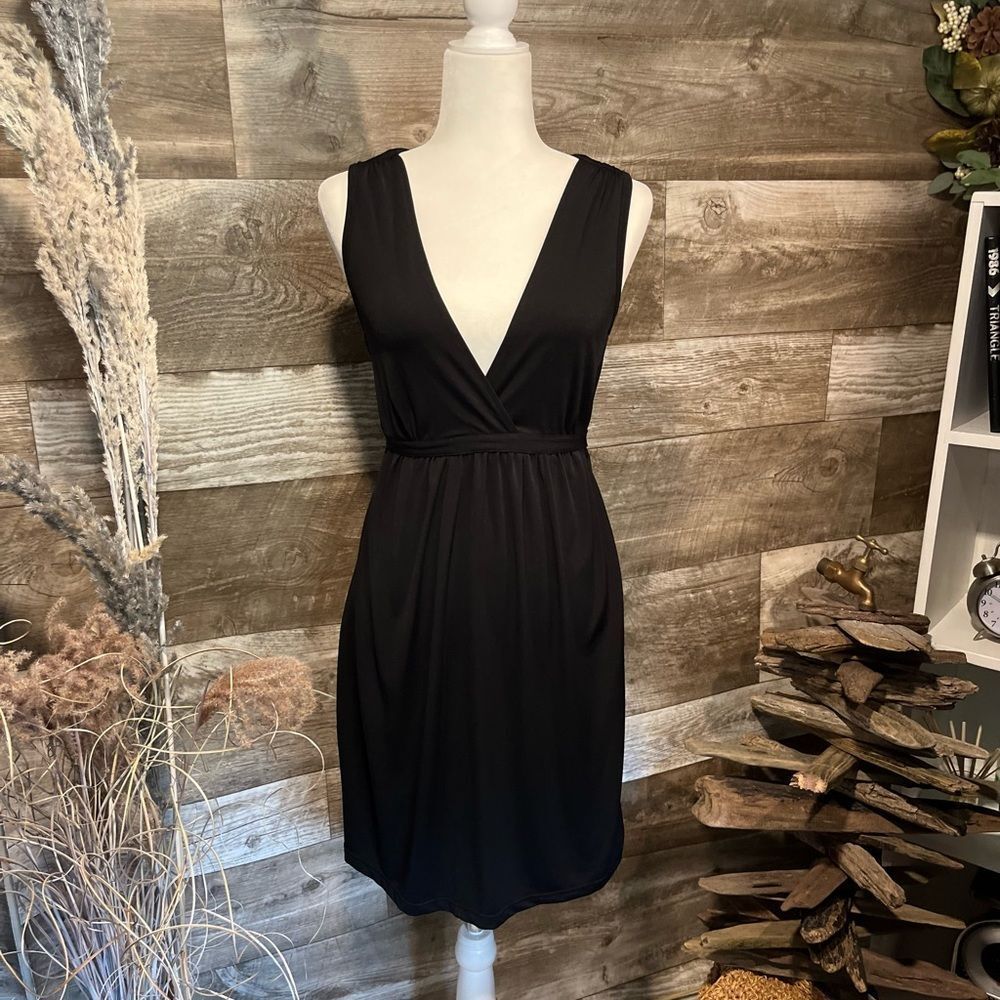 Love Rocks deep V sleeveless black knit dress - XL